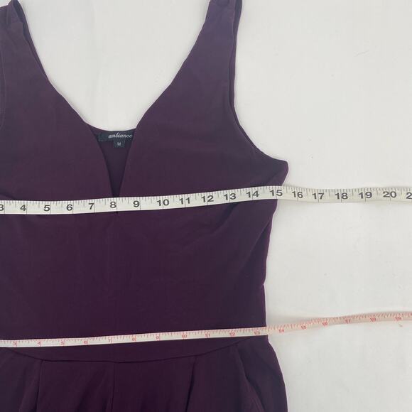 Ambiance Notch V-Neck Sleeveless Jumpsuit Purple Size Medium - Picture 9 of 11